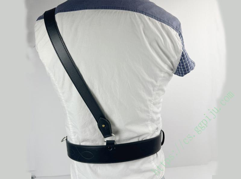 黑色武装带执勤牛皮真皮外腰带斜背带 