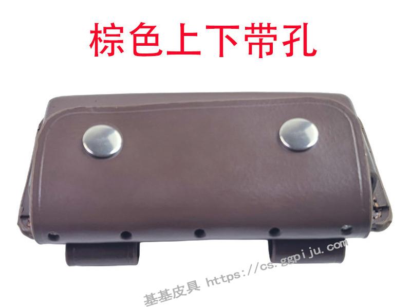 97-2单仓5孔牛皮套97式18.4mm霰弹套黄款折叠5发弹包真皮双排弹套 